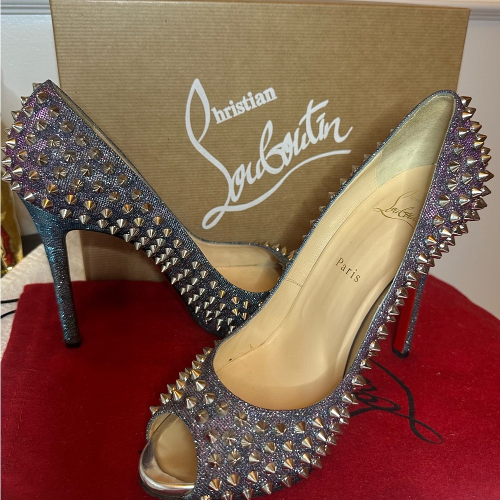 Christian Louboutin Metallic Spiked Heels
